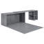 Grand lit escamotable avec bureau rotatif, gris
