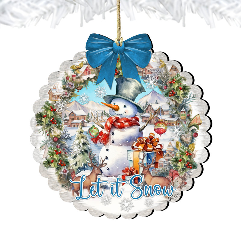 Ornement en bois Let It Snow