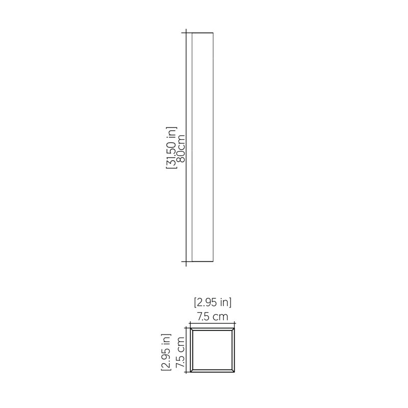 1 - Light LED Flush Mounted Sconce, 47.24" H x 2.95" W x 2.95" D, Organic White