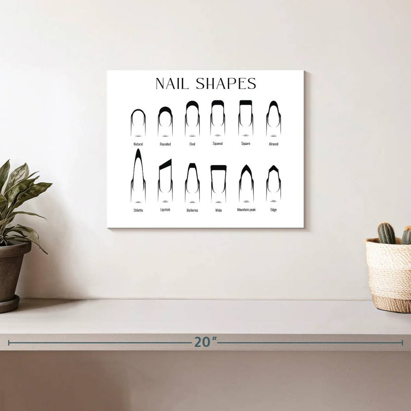 " Nail Shapes Chart " by Bryson D, 8" H x 10" W x 1" D