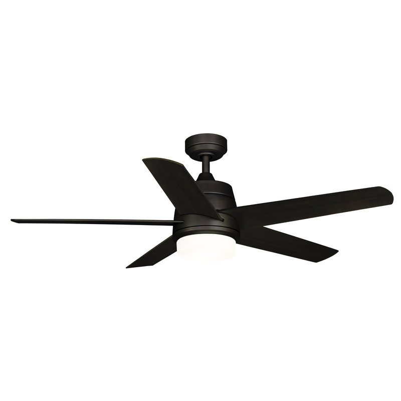 Ventilateur de plafond standard à 5 pales de 52 po avec télécommande et ensemble d'éclairage inclus Lashley, Bronze vieilli
