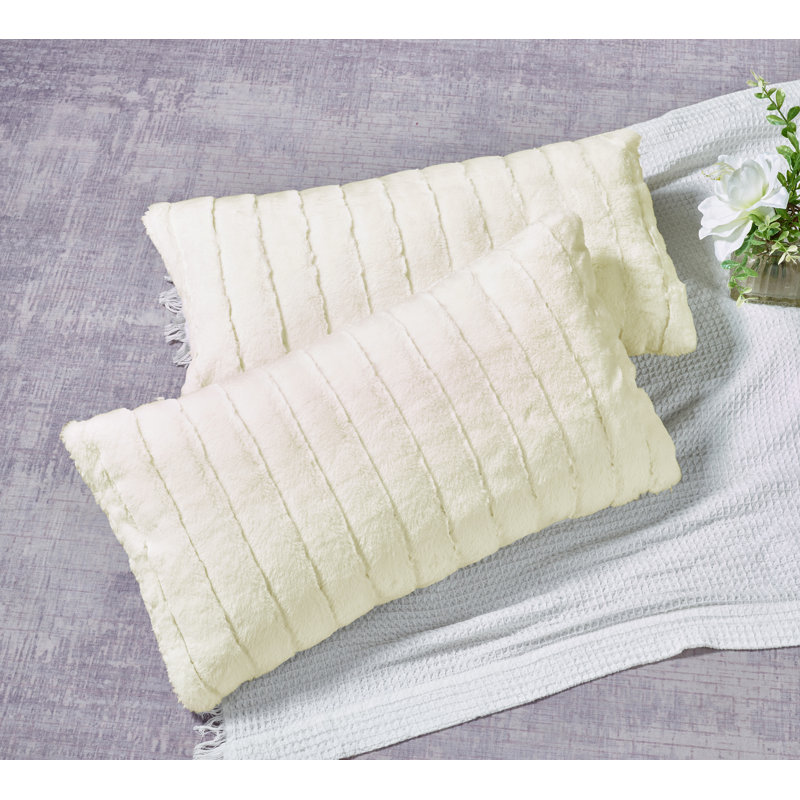 Housse de coussin en polyester Super Mink, Blanc antique