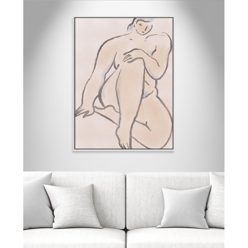 «Pastel nude 07 Print» par Dean, Toile avec cadre, 31.5'' W x 41.5'' H, Flotteur blanc