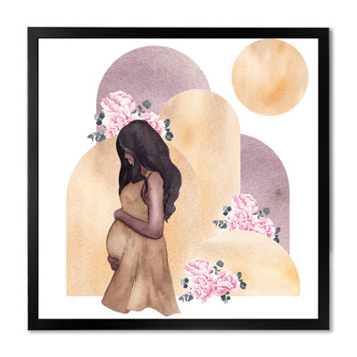Silhouette féminine et bouquet floral - reproduction d'art sur toile moderne38673