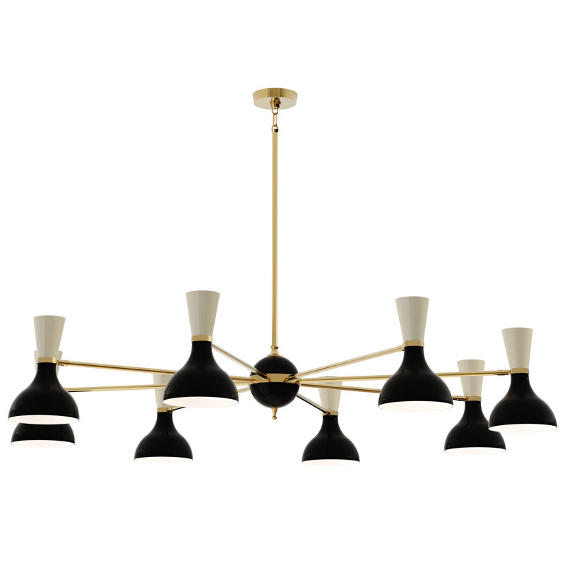 Lustre Clare Light, Laiton moderne, Noir, H 56,25 po x l 57 po x P 15 po
