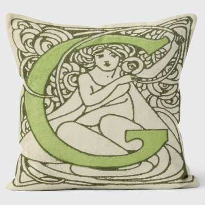 Art Nouveau Alphabet "G" Cushion