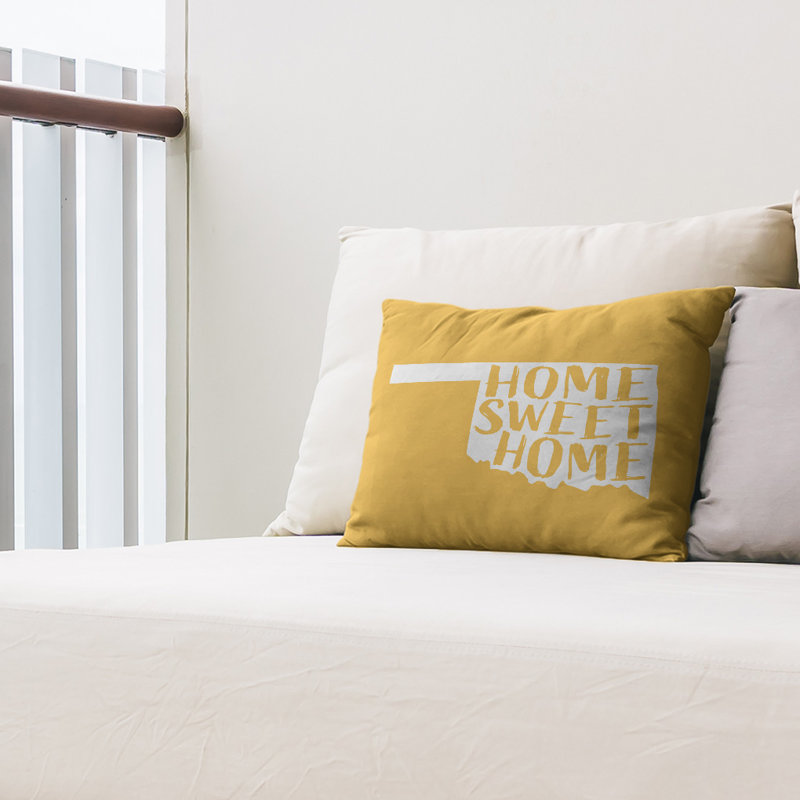 Outdoor Reversible Throw Pillow, Yellow, Oklahoma