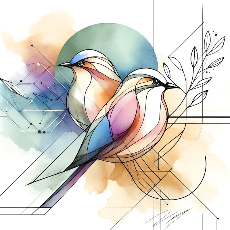 «Geometric Grace» sur toile, H 20 po x l 20 po x P 1,5 po