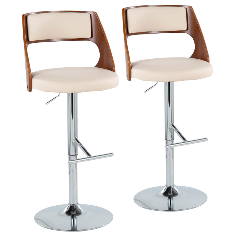 Tabouret de bar Arabelle, Argent/Brun, Blanc