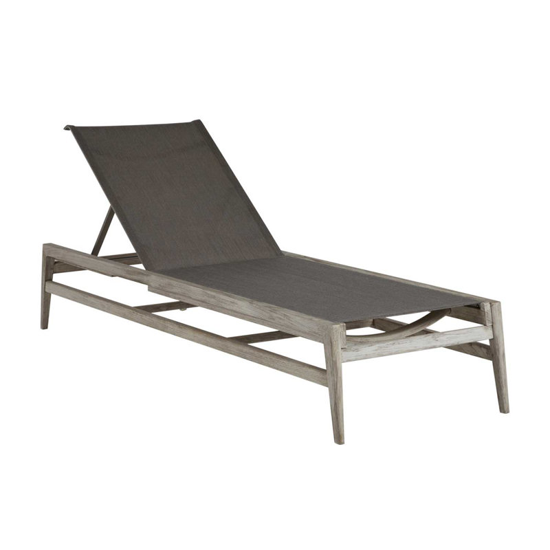 Coast Reclining Chaise Lounge, Oyster Teak/Gray Sling