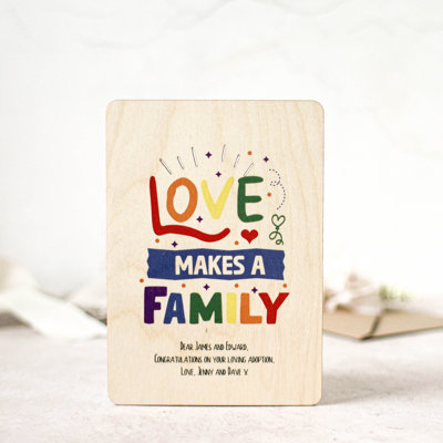 Jick Personalised Adoption Card In Wood