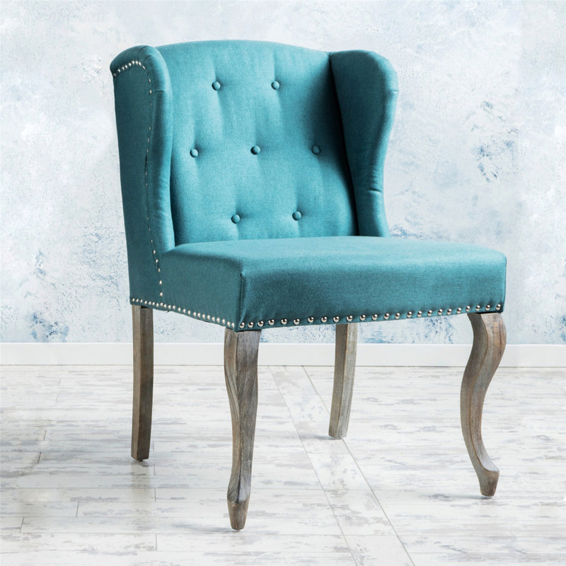 Fauteuil à oreilles Andren, Tissu sarcelle