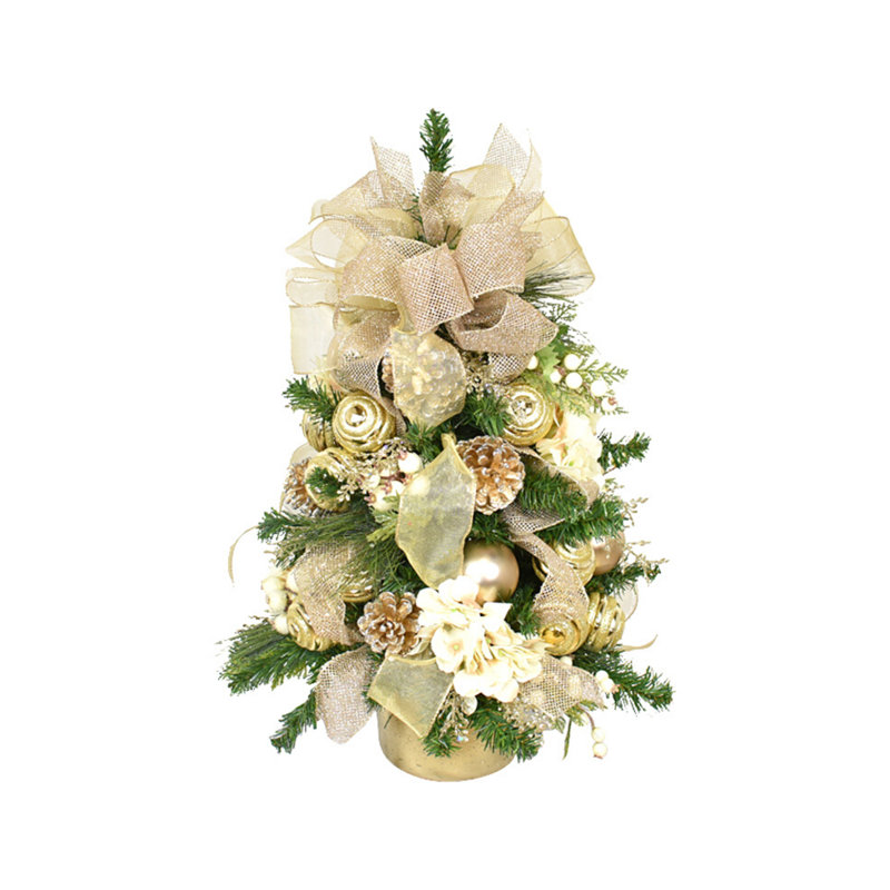 White And Gold Holiday Tree, 2, Gold