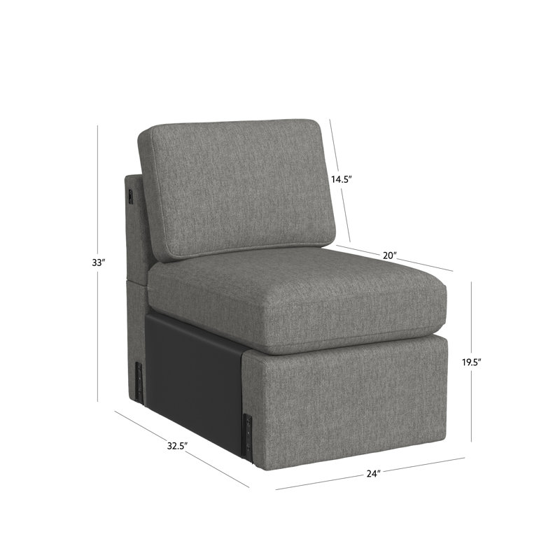 Lockheart Seat And Back 24" Gray, Gray