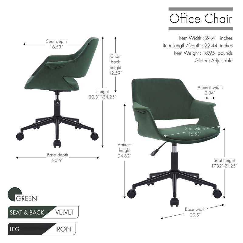 Chaise de travail Nyssa, Vert