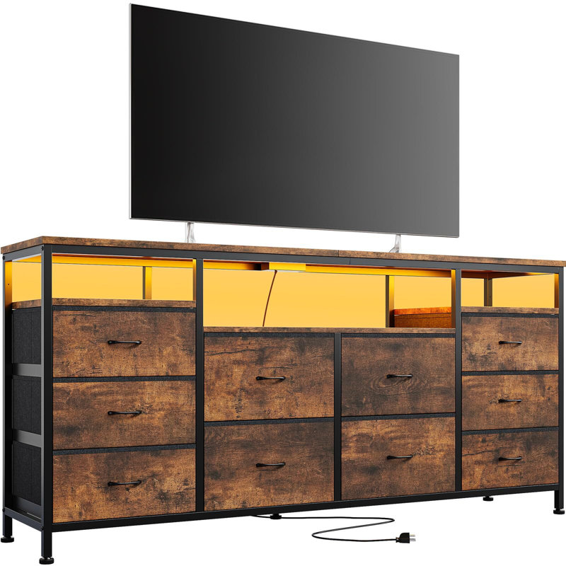 TV Stand For Tvs Up To 75", Rustic Brown