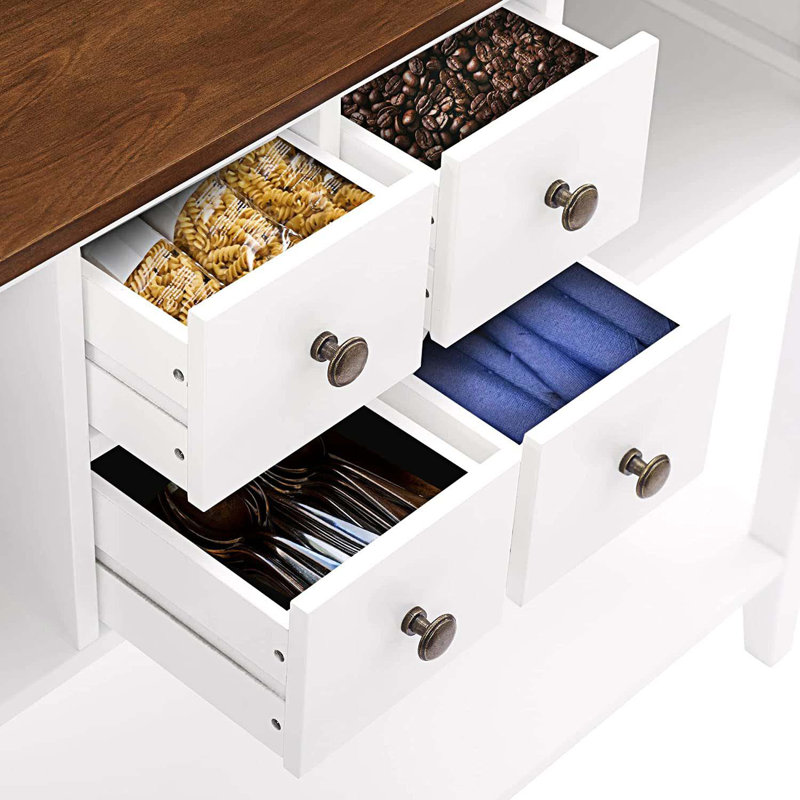 Armoire de rangement 15 po x 34 po x 46 po avec tiroirs de rangement et grande tablette, Blanc