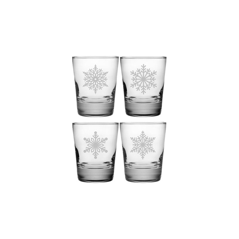 Paper Snowflakes 13.25oz. Whiskey Glass Set