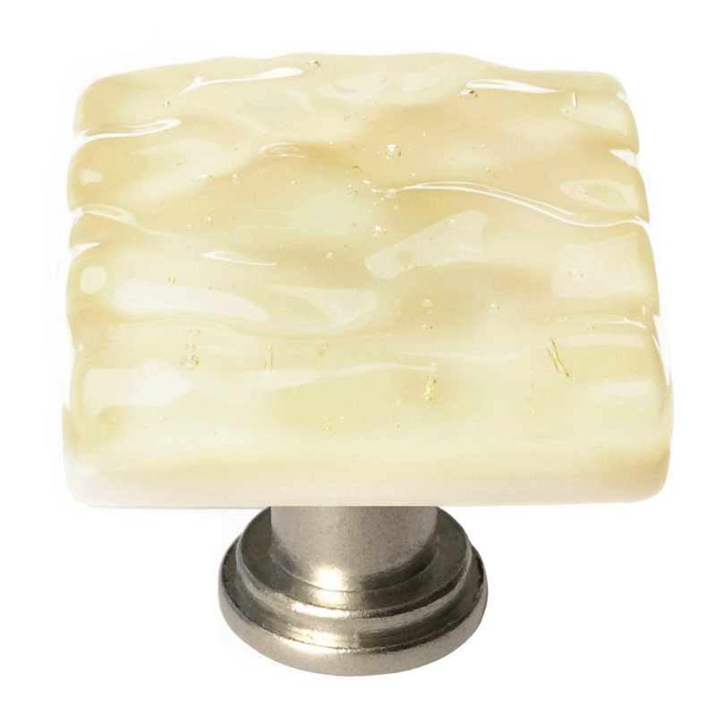 Poignée de meuble longue en verre Glacier, Bronze huilé, Jaune pâle