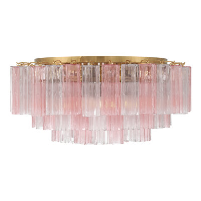Wesham 16 Light Aged Brass Flush Mount