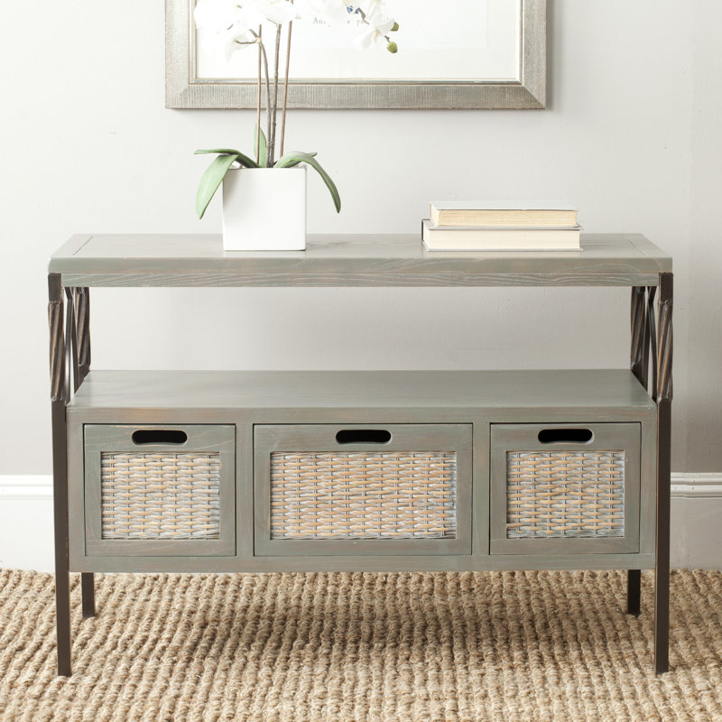 Aprille 36'' Solid Wood Console Table, Ash Gray