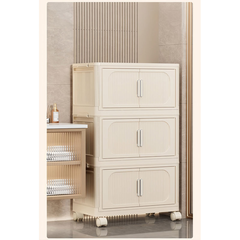 Armoire de rangement en plastique avec roulettes