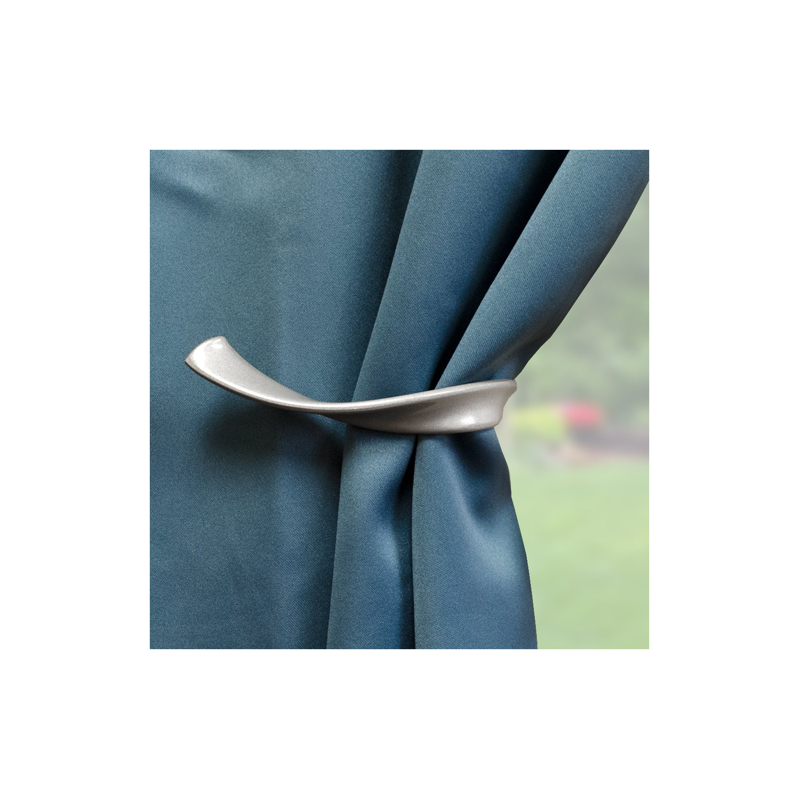 Presley Drapery Curtain Holdback, Brushed Nickel