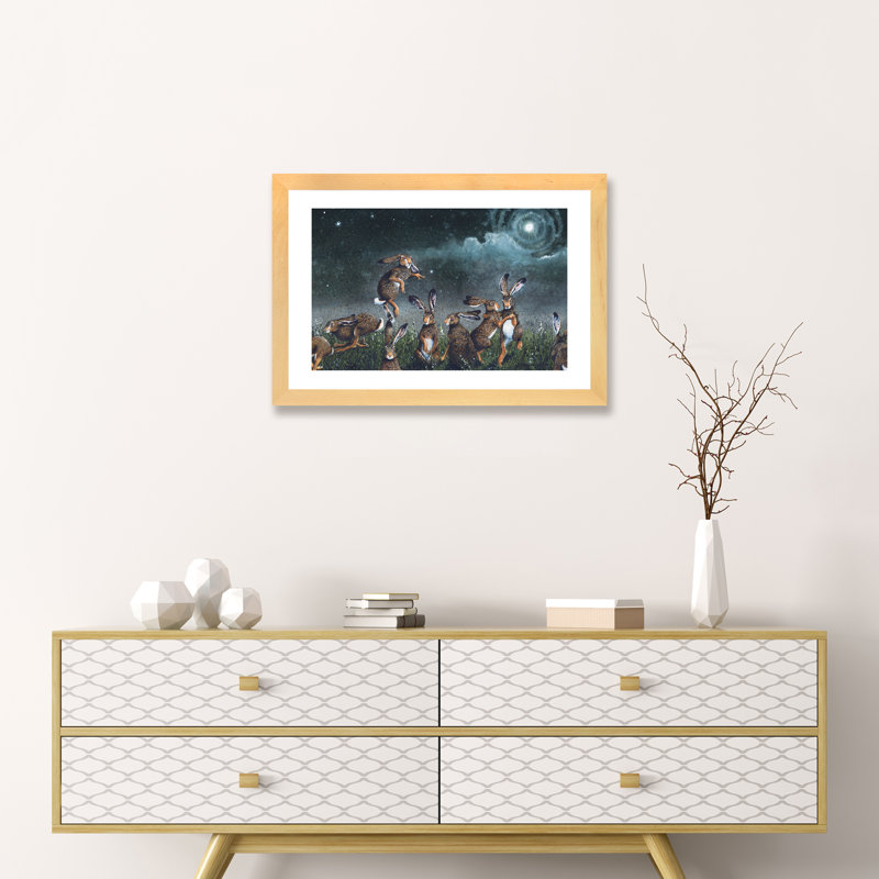 « moondance » par maggie vandewalle-impression, Papier avec cadre beige, H 16 po x l 24 po x P 1 po