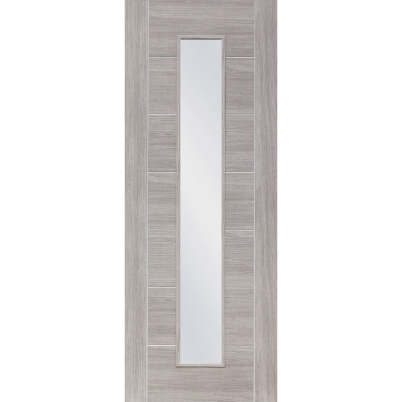 Internal Glazed Laminate White Grey Palermo, 204cm H x 82.6cm W x 4cm D