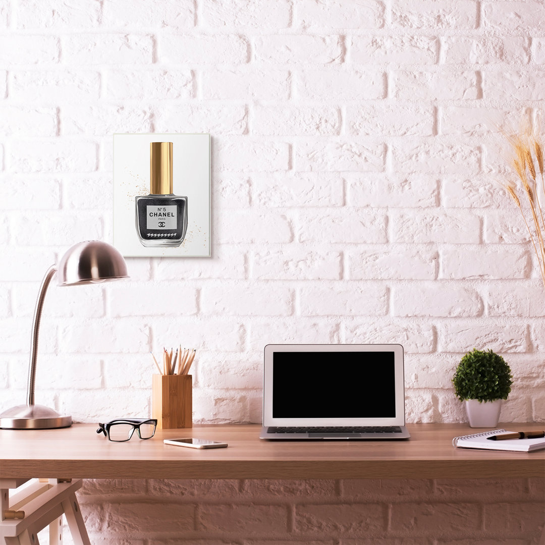 'Makeup Nail Polish Black Fashion Design' Graphic Art Stupell Industries 