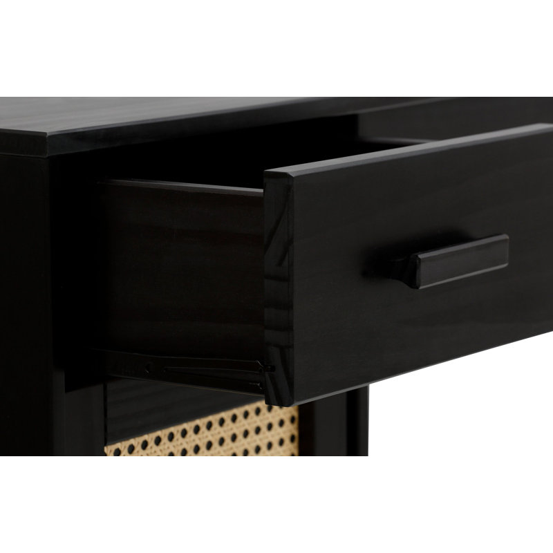 Evelyn Solid Wood Top Metal Base Computer Desk