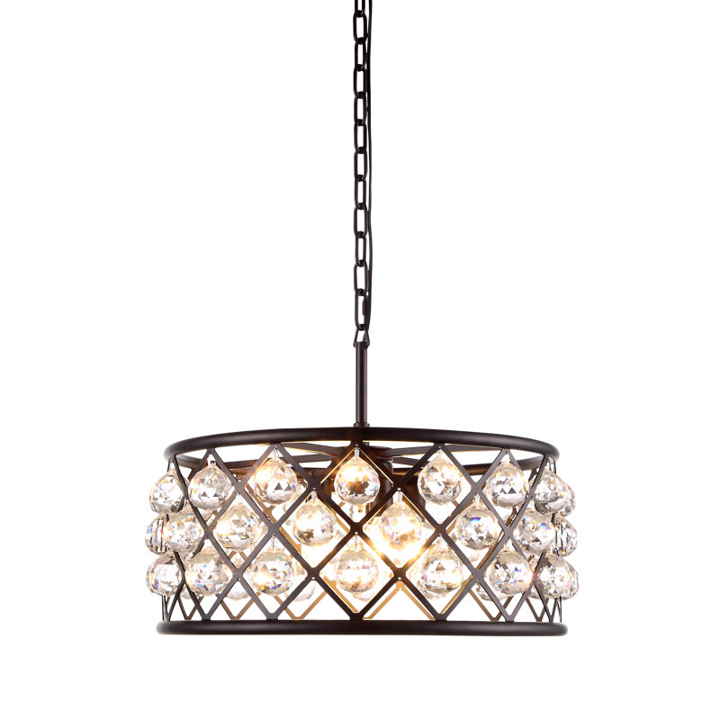 Madison 5 Lumière Tambour Pendentif, Mocha Brown, Golden Teak Smoky