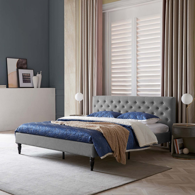 King Size Upholstery Bed, Charcoal, King