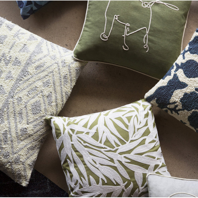 Geometric Cotton Throw Pillow, Down/Feather