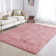 Alberik Soft Dust Rose Faux Fur Shag Accent Rug - Plush Throw for Romantic Decor