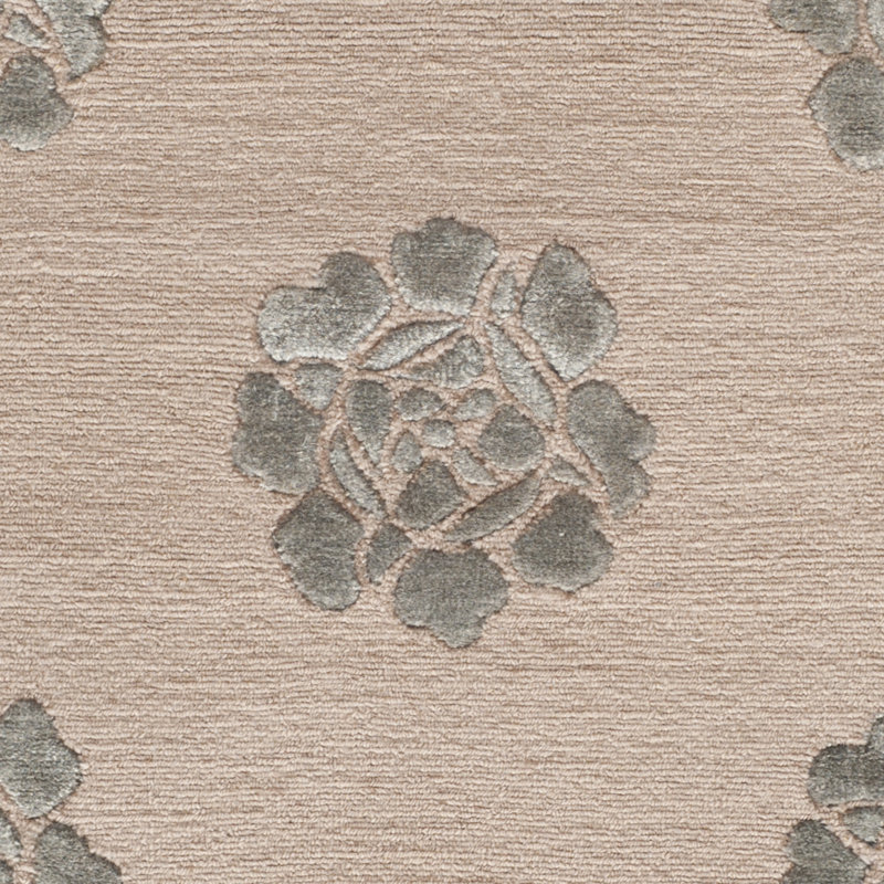 Handmade Tufted Zinc Medallion Wool Silk Rug