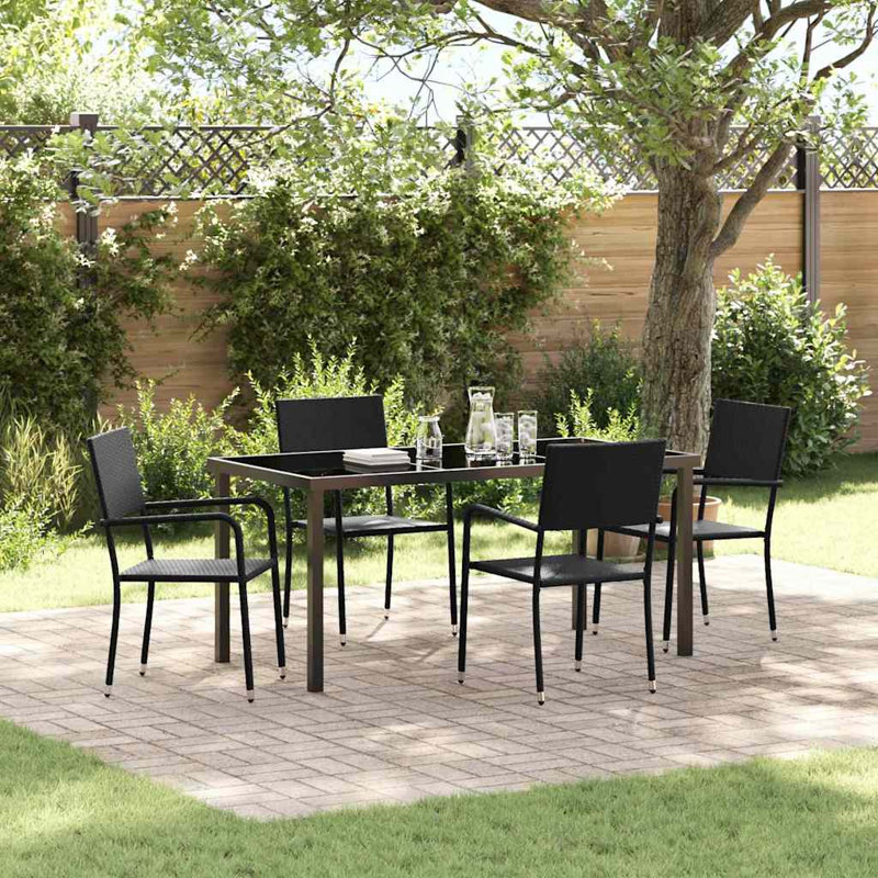 Patio Dining Set Table,, 5, 73 cm H x 160 cm W x 80 cm D, 4