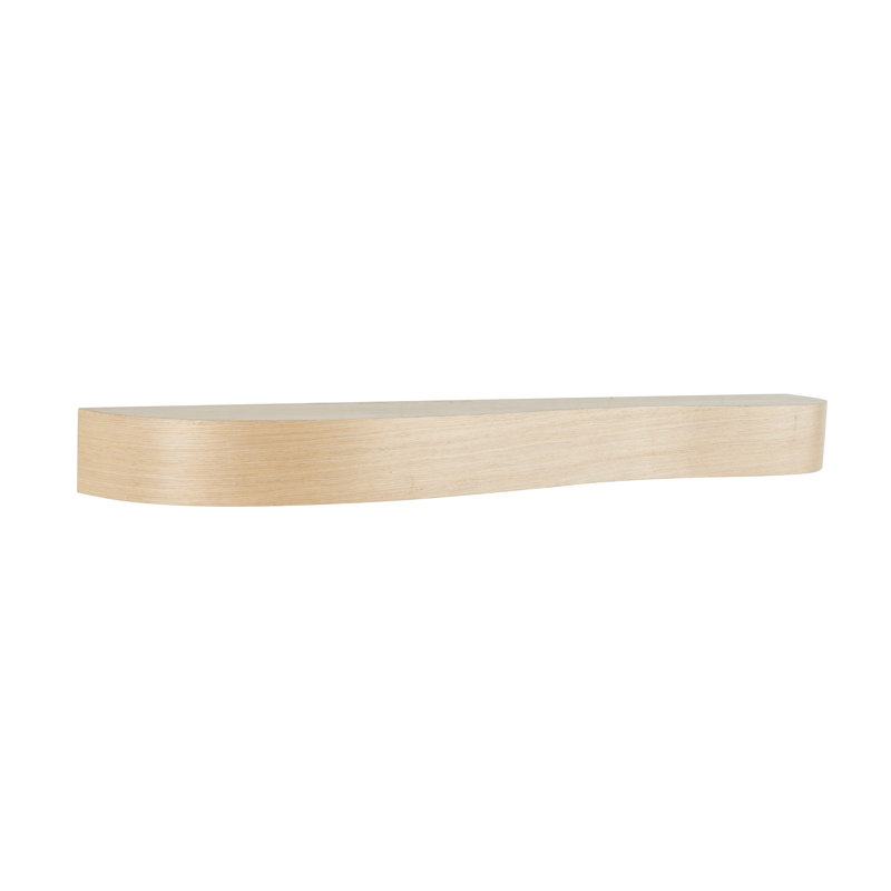 Wood Handmade Minimalistic Room Light Brown Wall Shelf