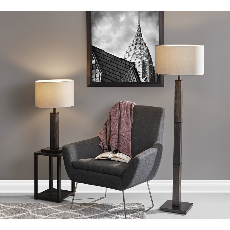 Lampe sur pied 62 po Medeiros, Noir, Gris