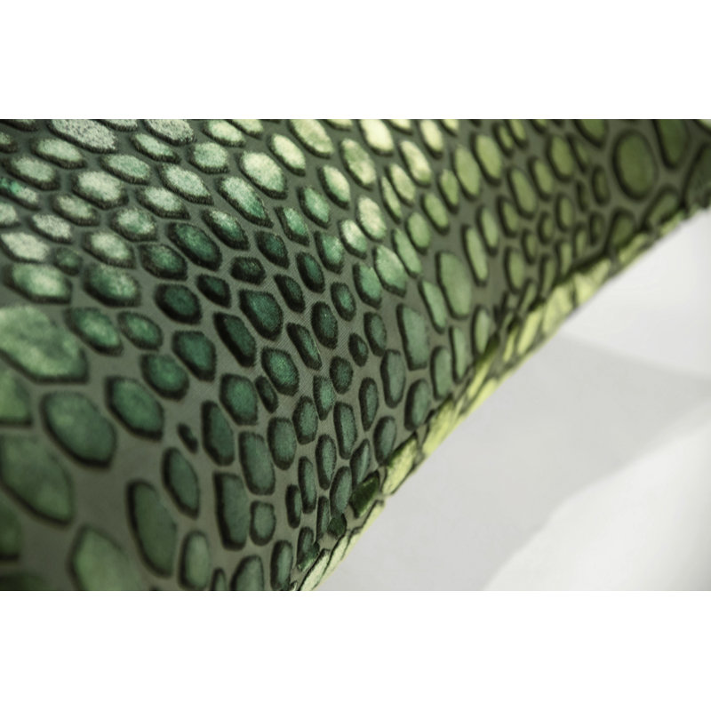 Snakeskin Lumbar Velvet Pillow Cover & Insert, 14"H x 20"W, Evergreen