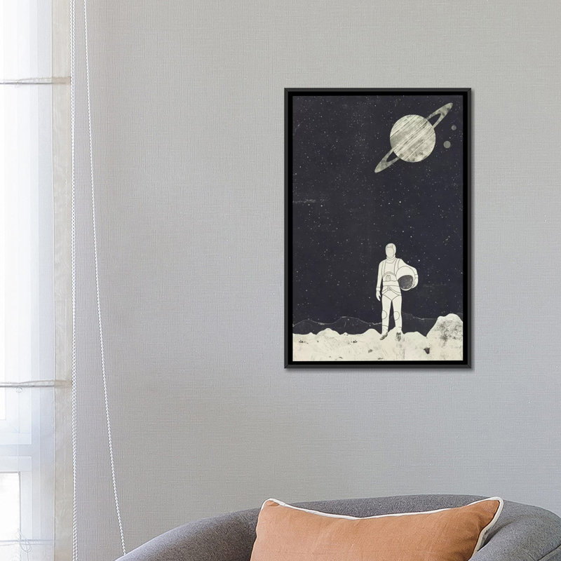 « explorer », impression sur toile tendue, H 26 po x l 18 po x P 1,5 po, Toile avec cadre noir, Pas de tapis