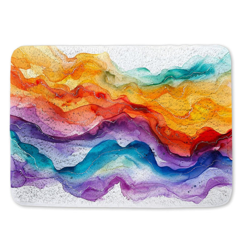 Queenscliff Microfiber / Microsuede Non-Slip Bath Mat, 21"W x 34"L