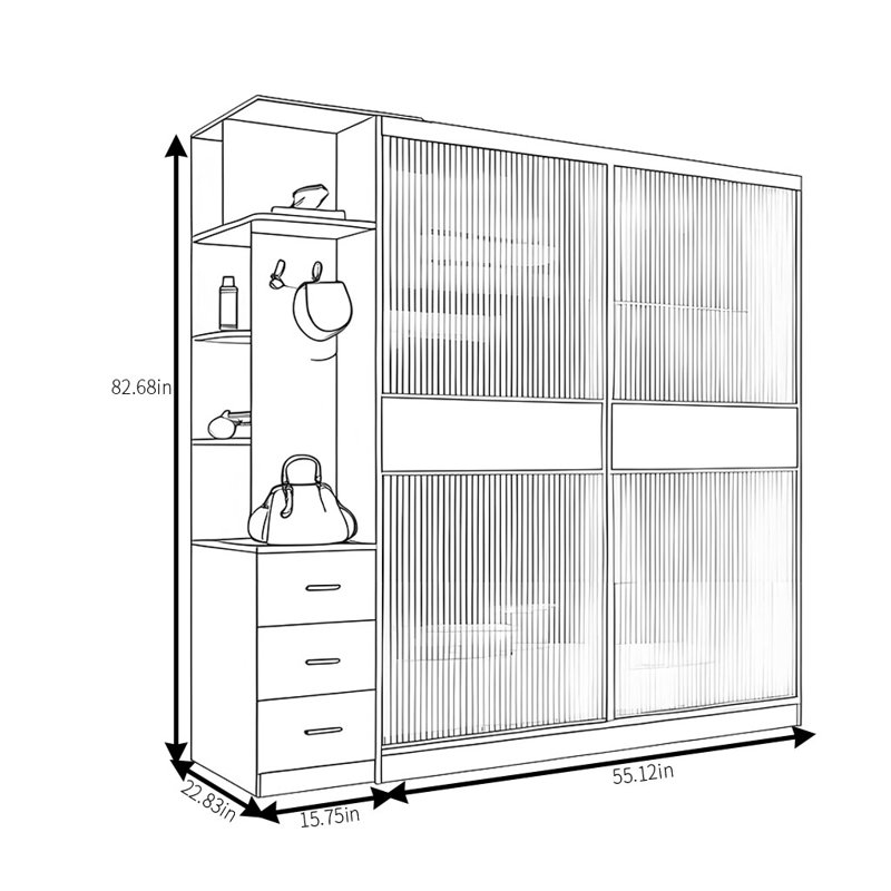 Hedberg, 83" H x 71" W x 23" D