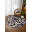 Tapis bleu marine en coton et polyester à imprimé numérique Armend Collection-1723582828