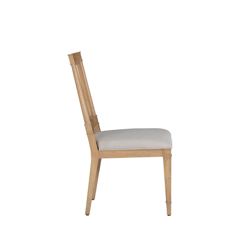 Mathis Wood Sculpted Back Dining Side ChaiRr, Rustic French Oak