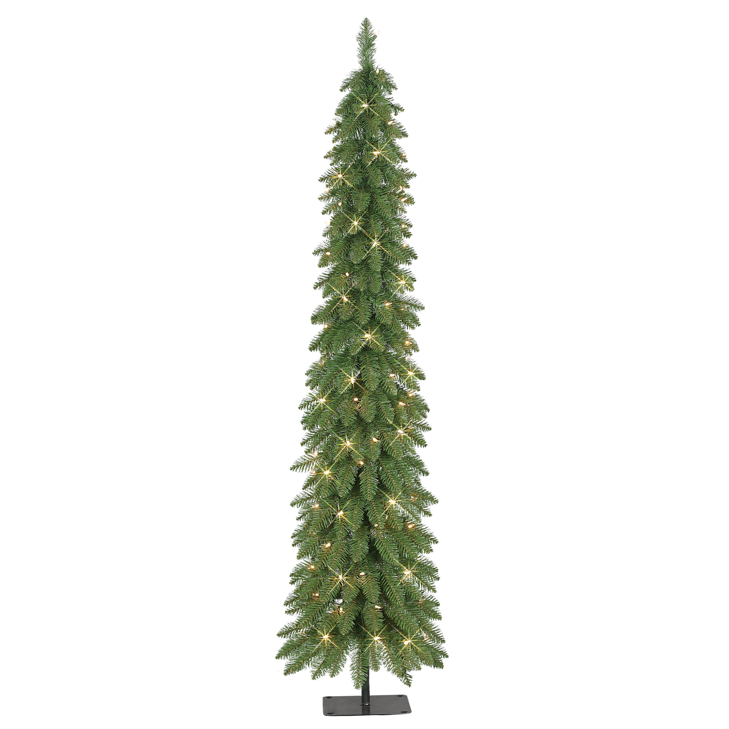 The Holiday Aisle® Glendower Slender Green Pine Christmas Tree with 50 ...