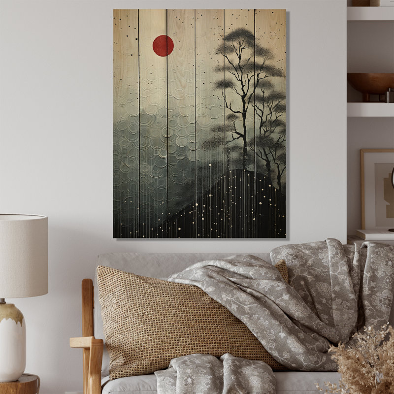 «Japon Art Seren Zen Minimalisme III», reproduction sur bois, H 32 po x l 24 po x P 0,78 po