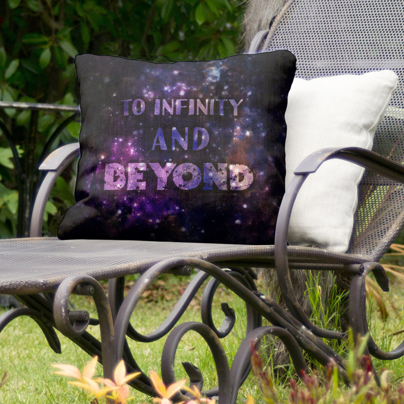 Outdoor Reversible Throw Pillow, 16" x 16", Black