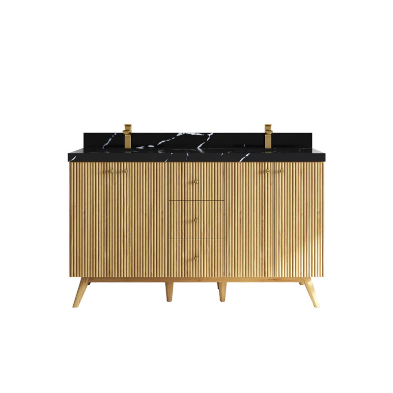Dibora 60'' Double Bathroom Vanity with Quartz Top