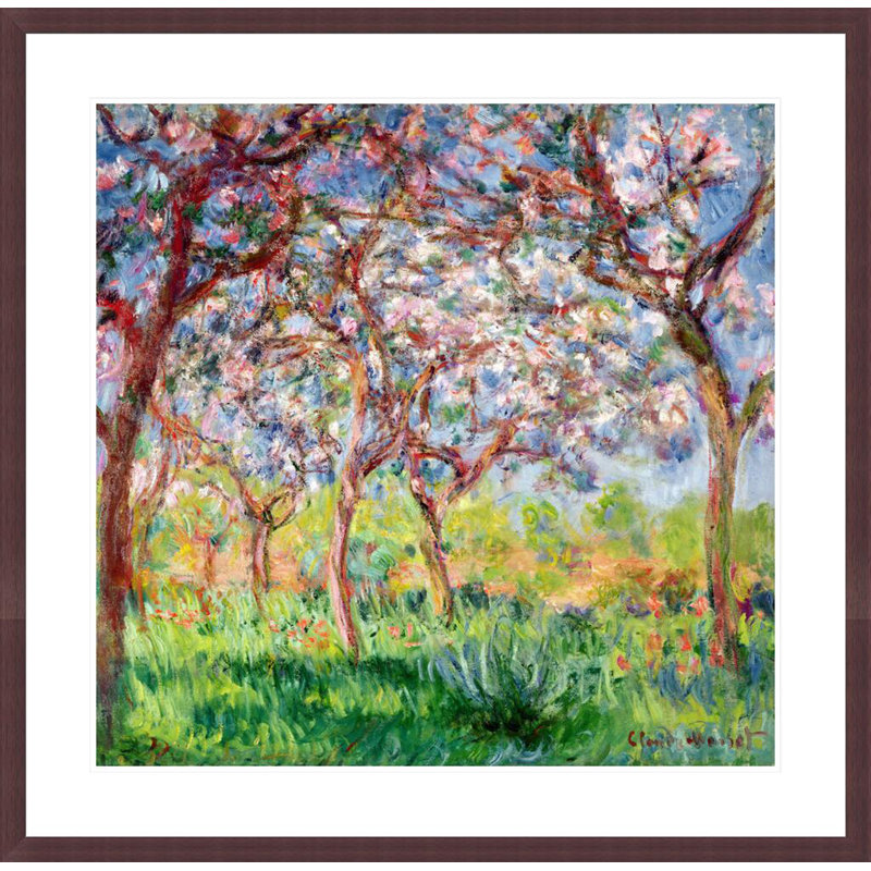 «Printemps a Giverny» par Pierre-Auguste Renoir, impression giclée encadrée, H 33,5 po x l 34,12 po